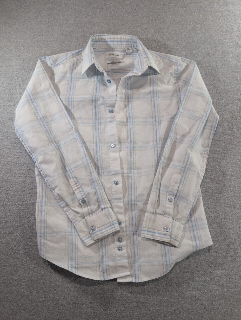 Calvin Klein Slim Fit + Stretch plaid button-up shirt